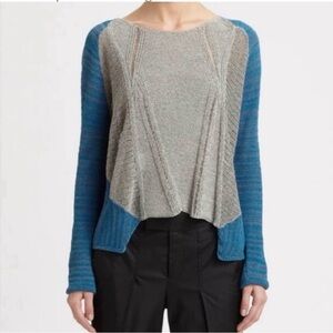 Helmut Lang Transparent Melange Blue Gray Knit Sweater - Size Small - EUC